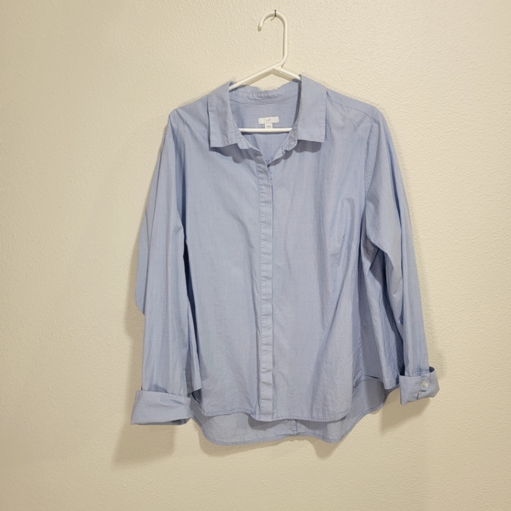 J. Jill Women's Blue Button Down Shirt